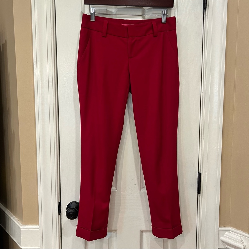 Alice and Olivia Wool Trousers Tailored Pants Red Women’s Size 0